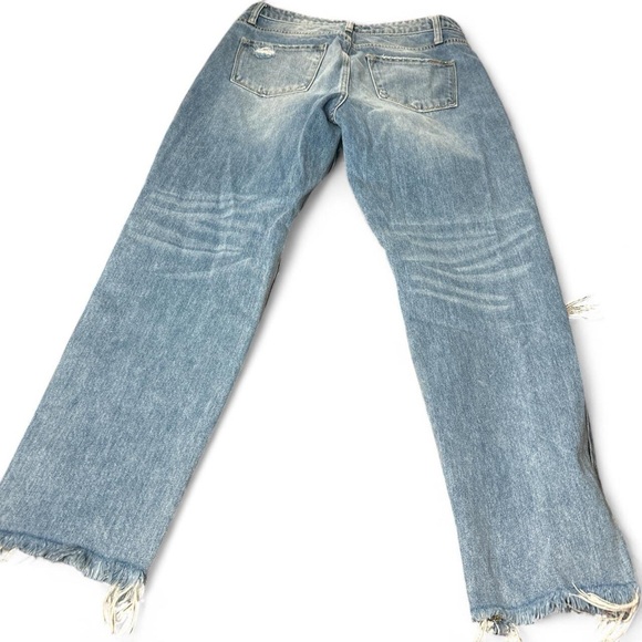 Insane Gene Light Straight Leg Distressed Raw Hem Denim Jeans size 27 - Picture 2 of 5